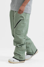 Men's Red Multi-Pocket Vented Ski Pants Baggy Snow Pants