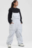 Women's White Two-Way Side-Zip Baggy Ski Bibs Snow Bibs