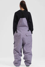 Women's Red Two-Way Side-Zip Baggy Ski Bibs Snow Bibs