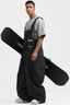 Men's Black Workwear-Style Built-In Belt Ski Bibs Baggy Snow Bibs