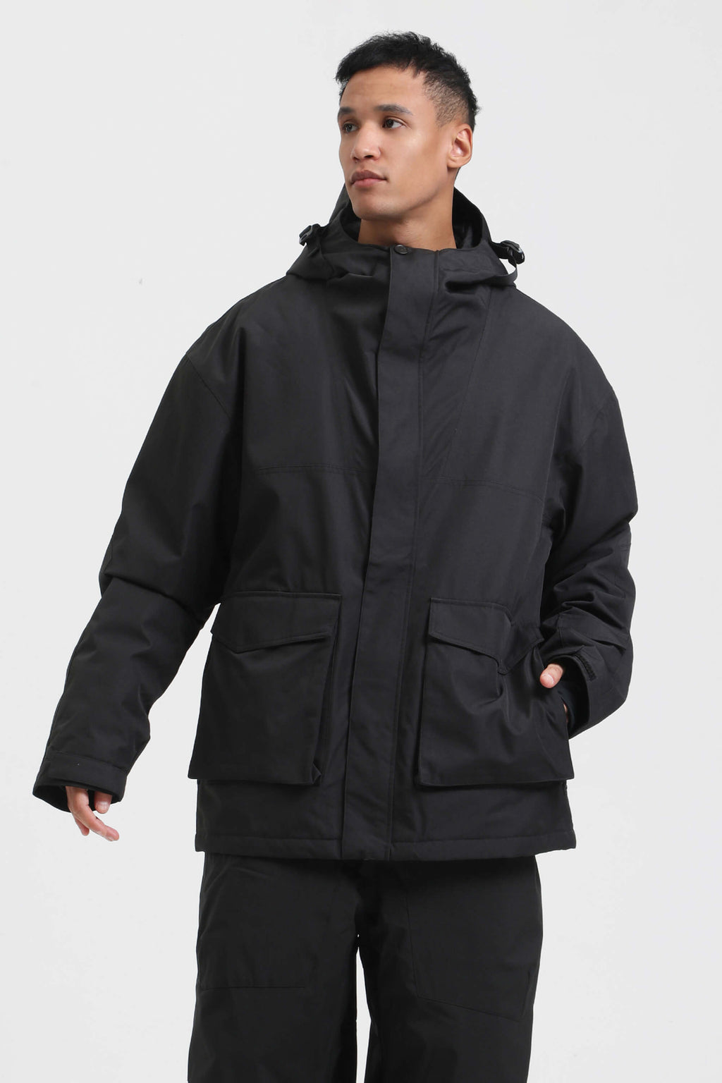 Men's Mint & Black Abrasion-Resistant Waterproof Ski Jacket Insulated Softshell Snow Jacket