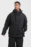 Men's Black Abrasion-Resistant Waterproof Ski Jacket Insulated Softshell Snow Jacket