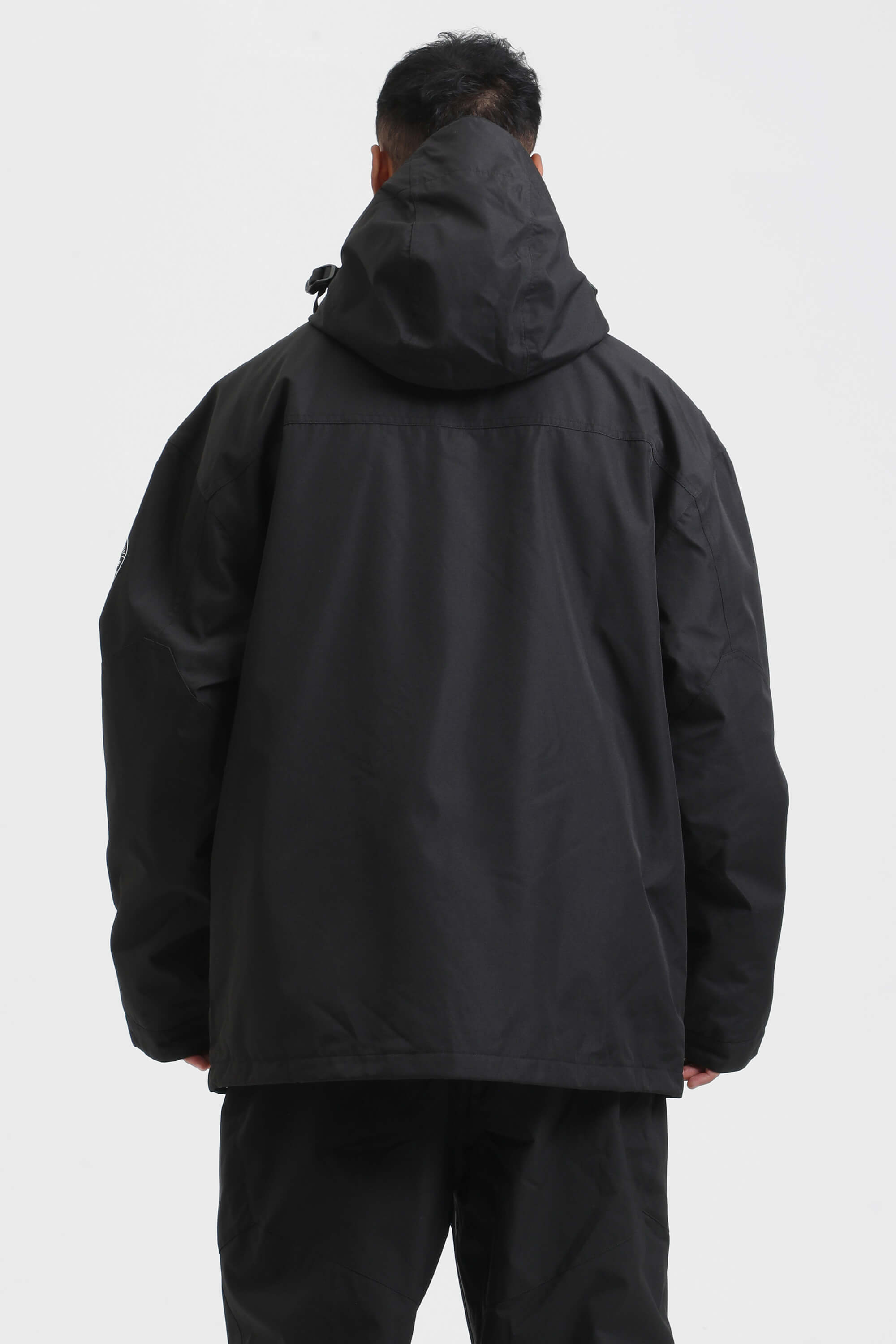 Men's White & Black Abrasion-Resistant Waterproof Ski Jacket Insulated Softshell Snow Jacket