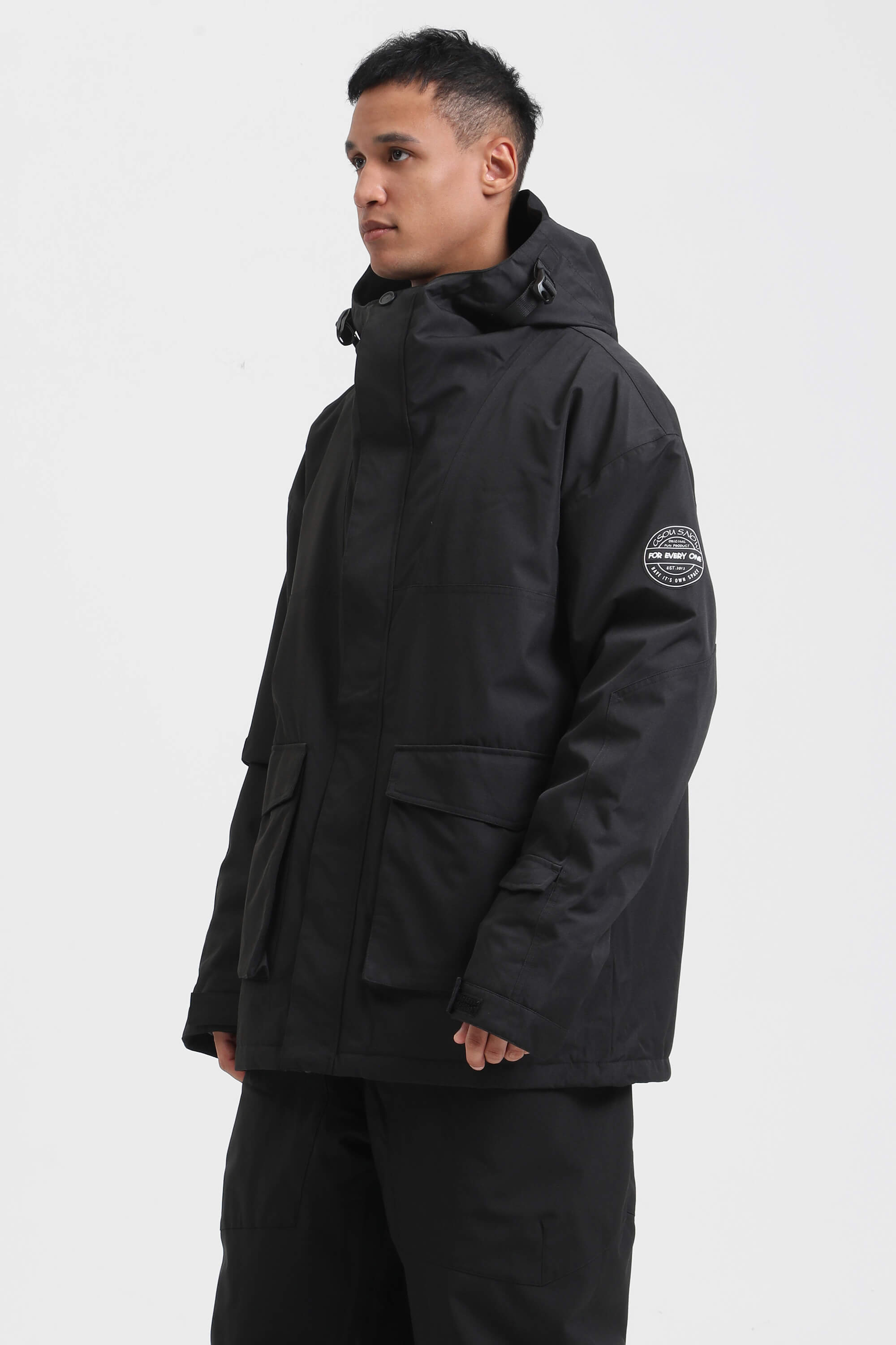 Men's Mint & Black Abrasion-Resistant Waterproof Ski Jacket Insulated Softshell Snow Jacket