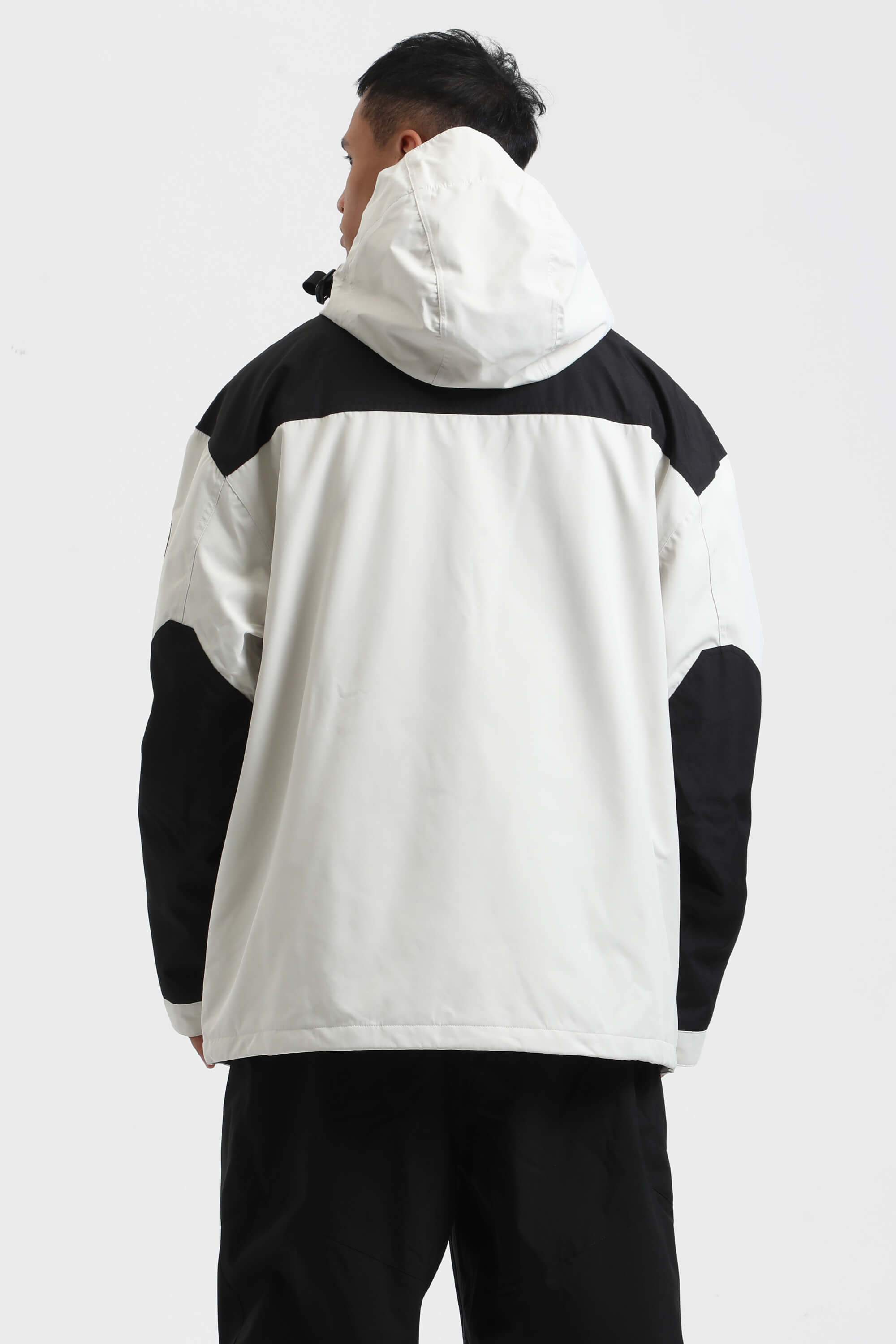 Men's White & Black Abrasion-Resistant Waterproof Ski Jacket Insulated Softshell Snow Jacket Secondary image