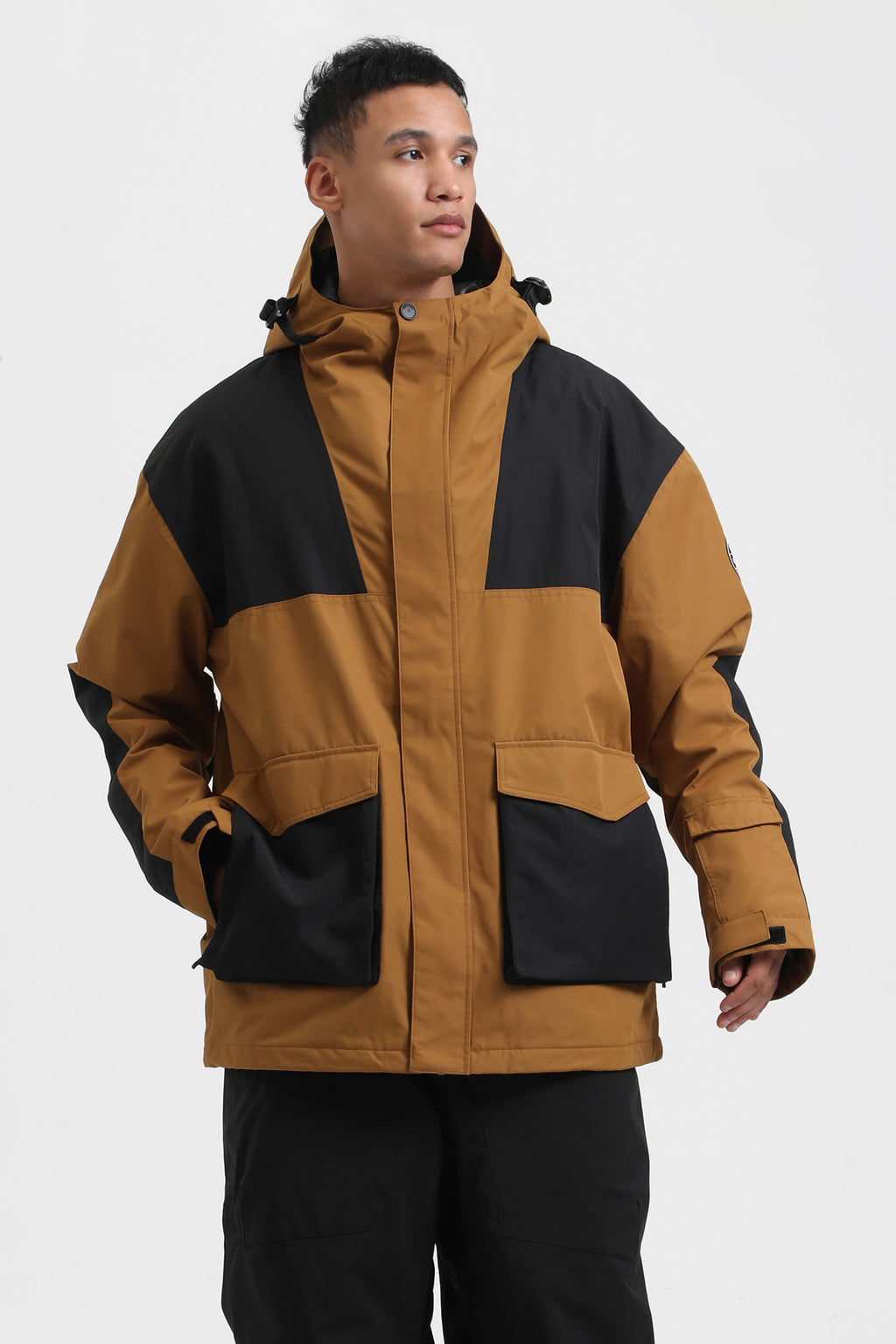 Men's Mint & Black Abrasion-Resistant Waterproof Ski Jacket Insulated Softshell Snow Jacket