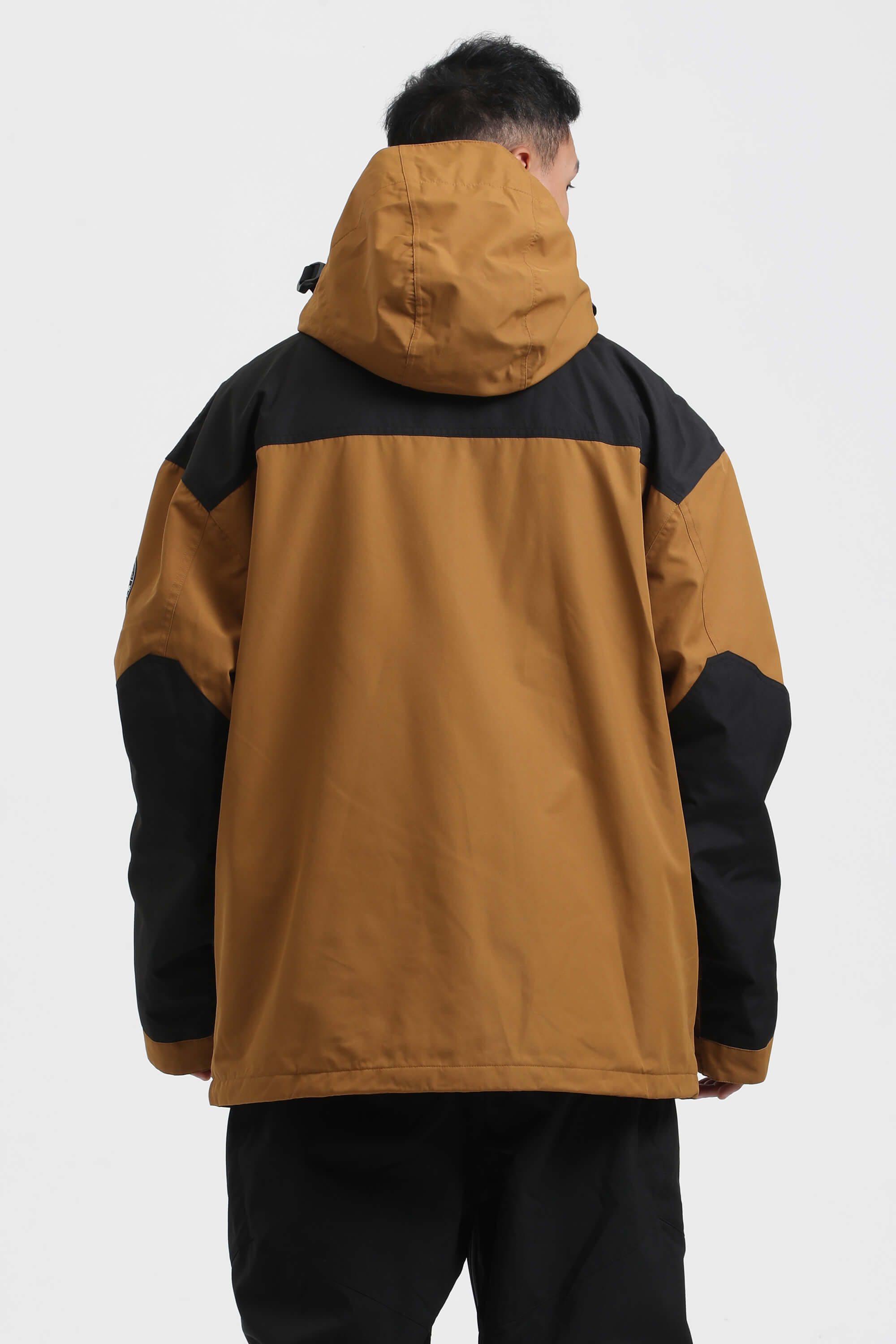Men's Caramel & Black Abrasion-Resistant Waterproof Ski Jacket Insulated Softshell Snow Jacket Secondary image