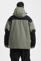 Men's Mint & Black Abrasion-Resistant Waterproof Ski Jacket Insulated Softshell Snow Jacket