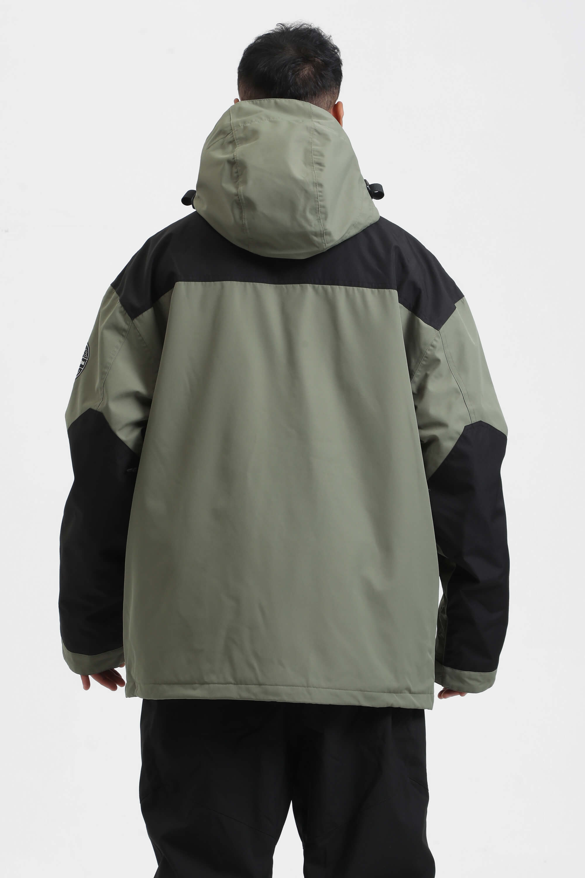 Men's Mint & Black Abrasion-Resistant Waterproof Ski Jacket Insulated Softshell Snow Jacket