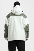 Men's Mint & Black Abrasion-Resistant Waterproof Ski Jacket Insulated Softshell Snow Jacket