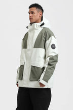 Men's Caramel & Black Abrasion-Resistant Waterproof Ski Jacket Insulated Softshell Snow Jacket