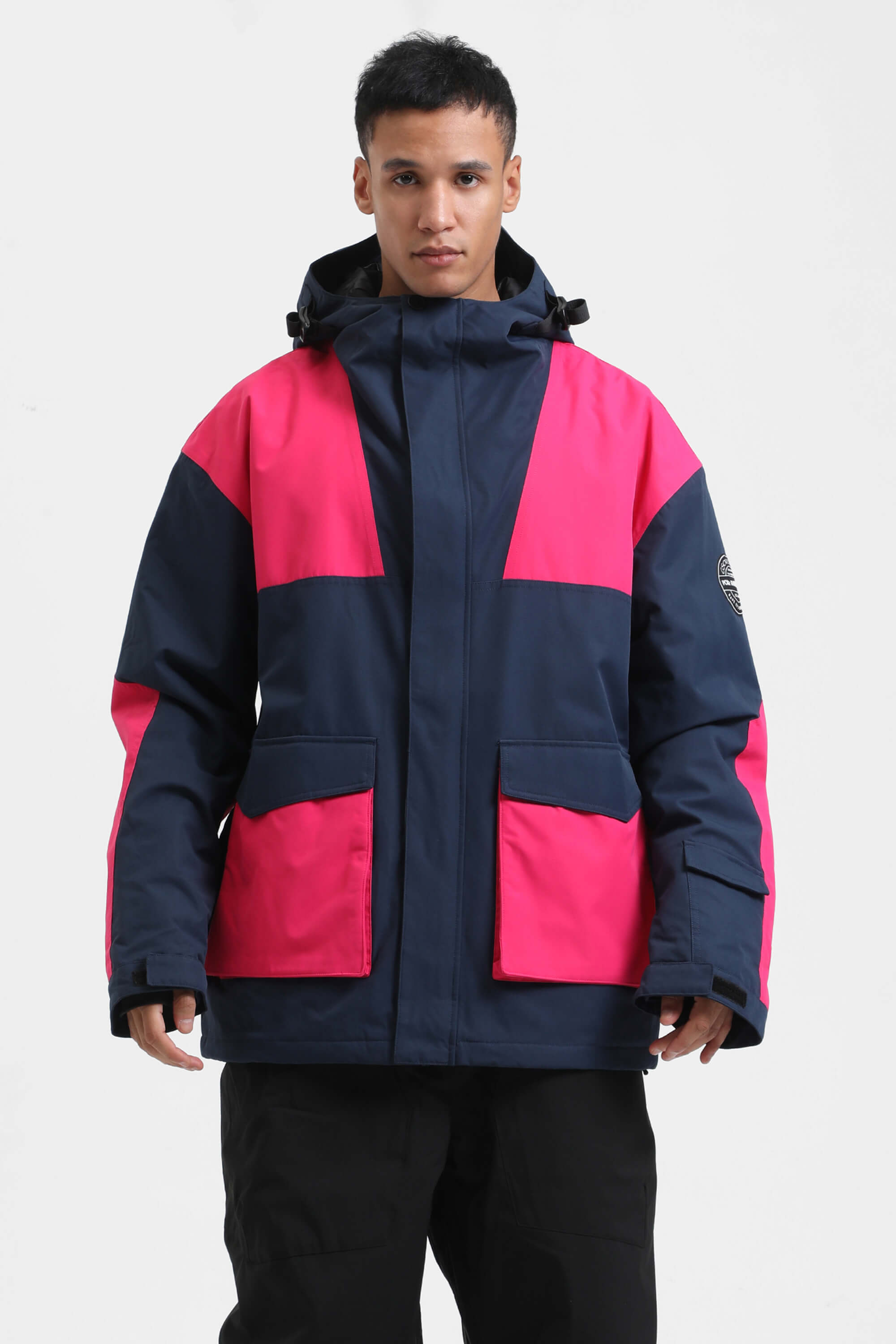 Men's Mint & Black Abrasion-Resistant Waterproof Ski Jacket Insulated Softshell Snow Jacket