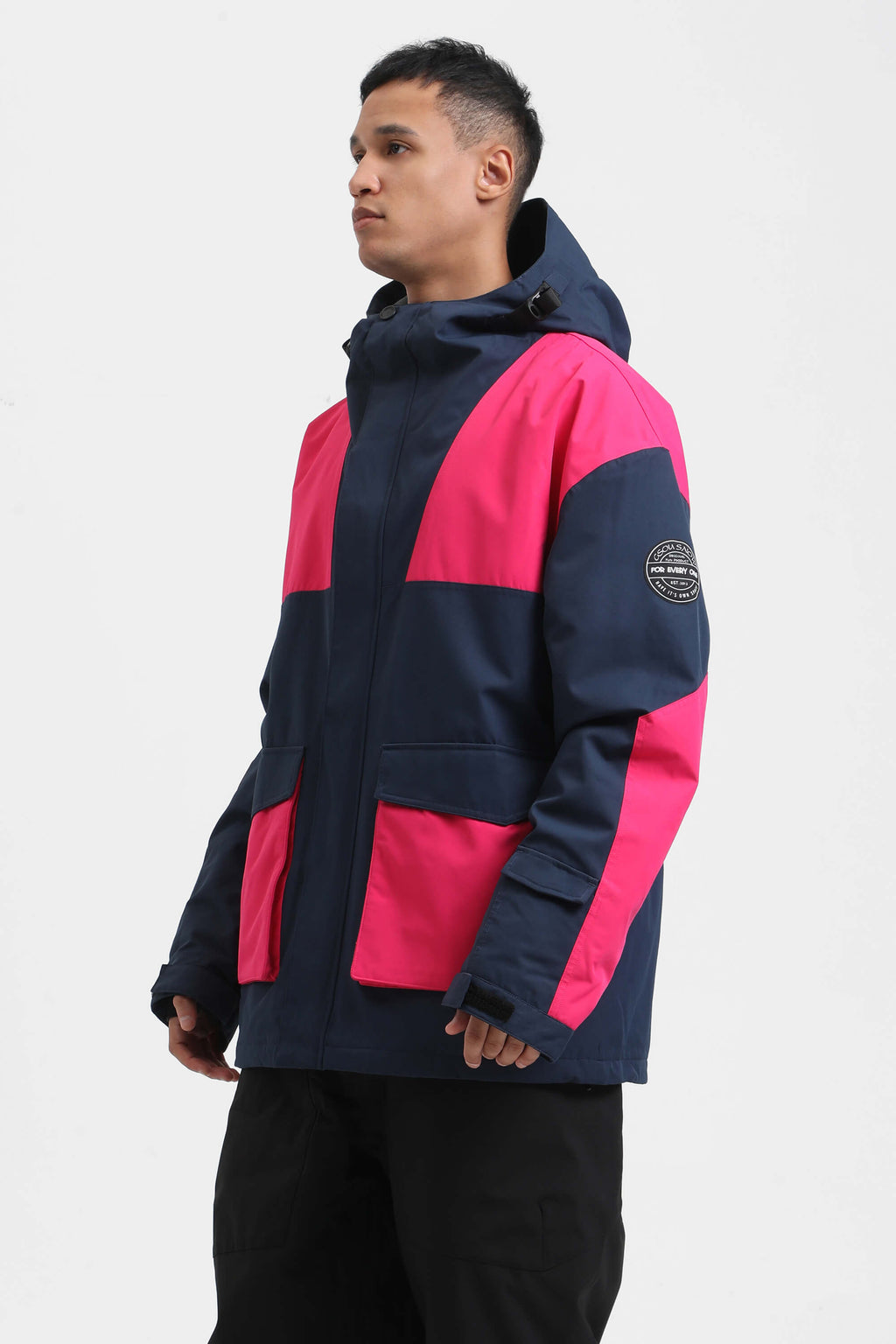 Men's Mint & Black Abrasion-Resistant Waterproof Ski Jacket Insulated Softshell Snow Jacket
