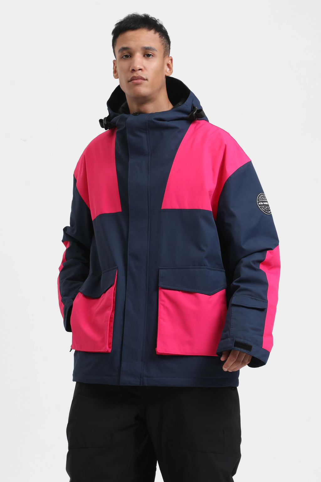 Men's Mint & Black Abrasion-Resistant Waterproof Ski Jacket Insulated Softshell Snow Jacket