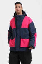 Men's Mint & Black Abrasion-Resistant Waterproof Ski Jacket Insulated Softshell Snow Jacket