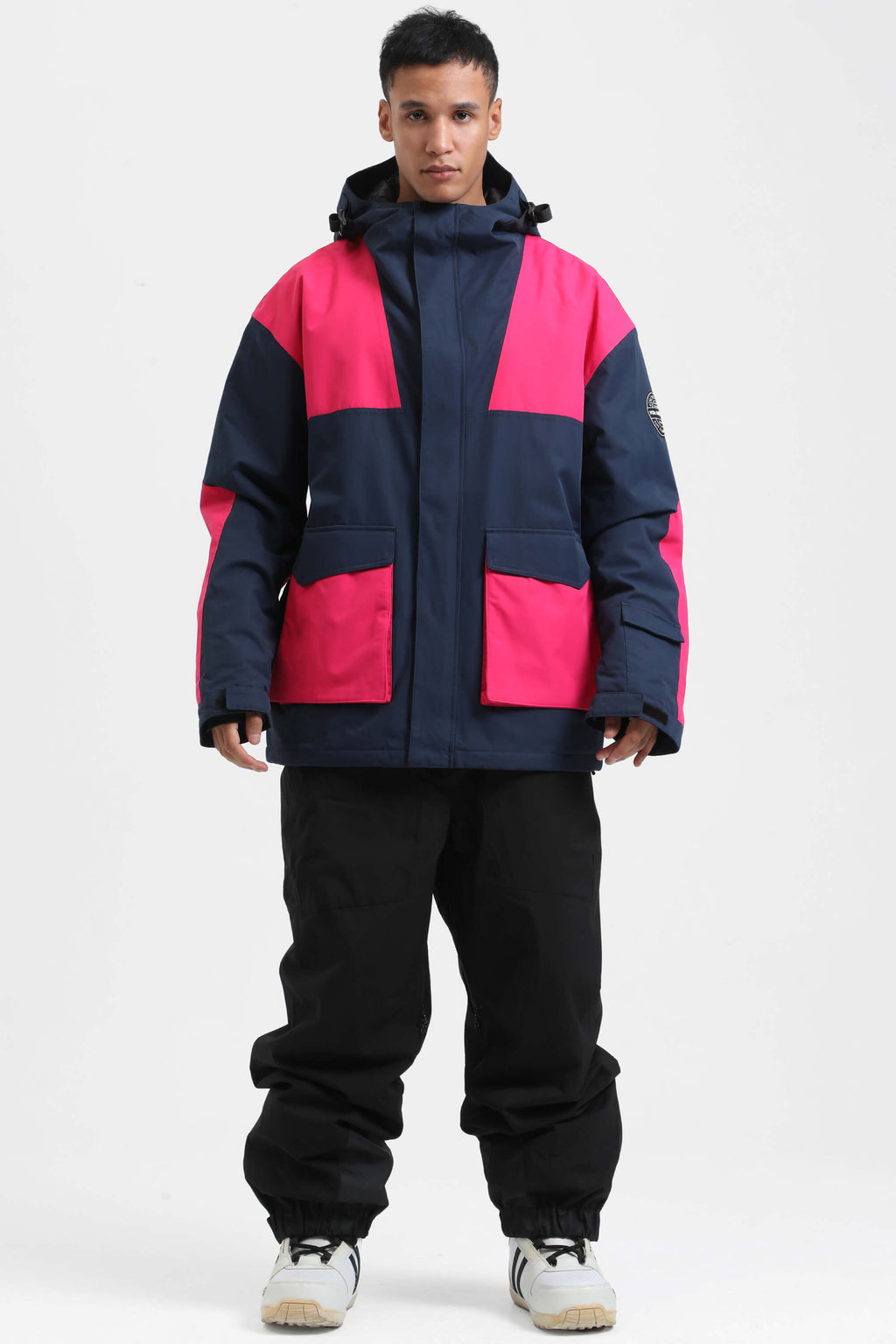 Men's Caramel & Black Abrasion-Resistant Waterproof Ski Jacket Insulated Softshell Snow Jacket