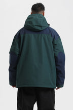 Men's Mint & Black Abrasion-Resistant Waterproof Ski Jacket Insulated Softshell Snow Jacket