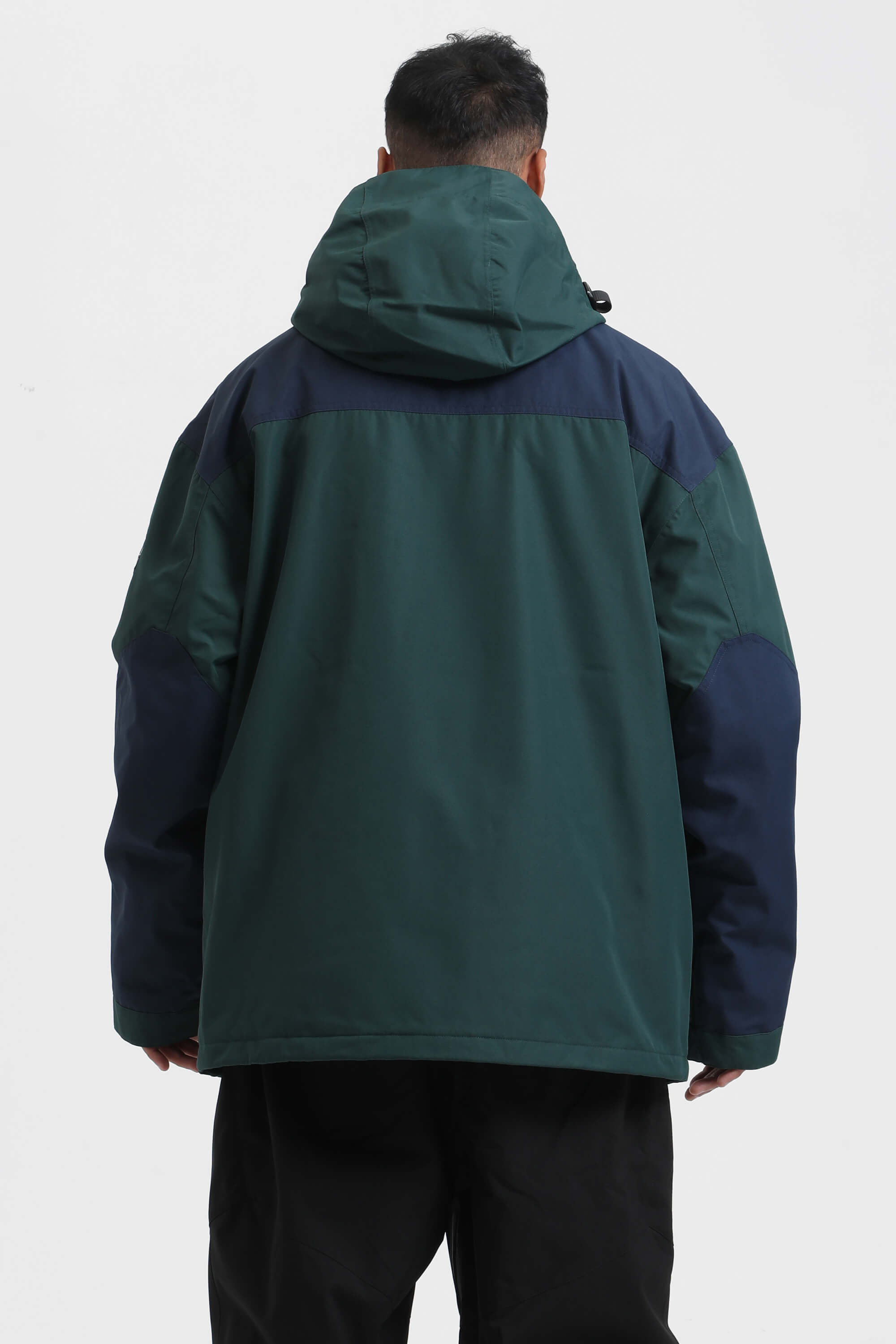 Men's Dark Green & Navy Abrasion-Resistant Waterproof Ski Jacket Insulated Softshell Snow Jacket Secondary image