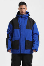Men's Mint & Black Abrasion-Resistant Waterproof Ski Jacket Insulated Softshell Snow Jacket