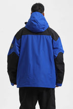 Men's Dark Green & Navy Abrasion-Resistant Waterproof Ski Jacket Insulated Softshell Snow Jacket