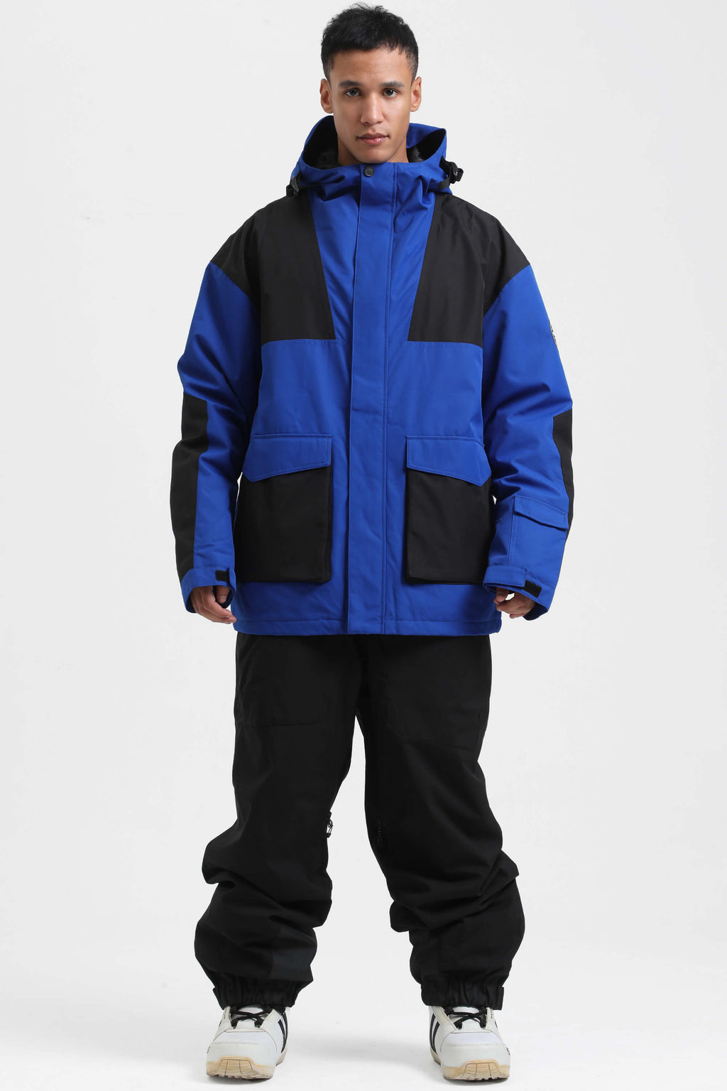 Men's Mint & Black Abrasion-Resistant Waterproof Ski Jacket Insulated Softshell Snow Jacket