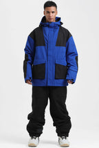 Men's Mint & Black Abrasion-Resistant Waterproof Ski Jacket Insulated Softshell Snow Jacket
