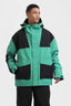 Men's Mint & Black Abrasion-Resistant Waterproof Ski Jacket Insulated Softshell Snow Jacket