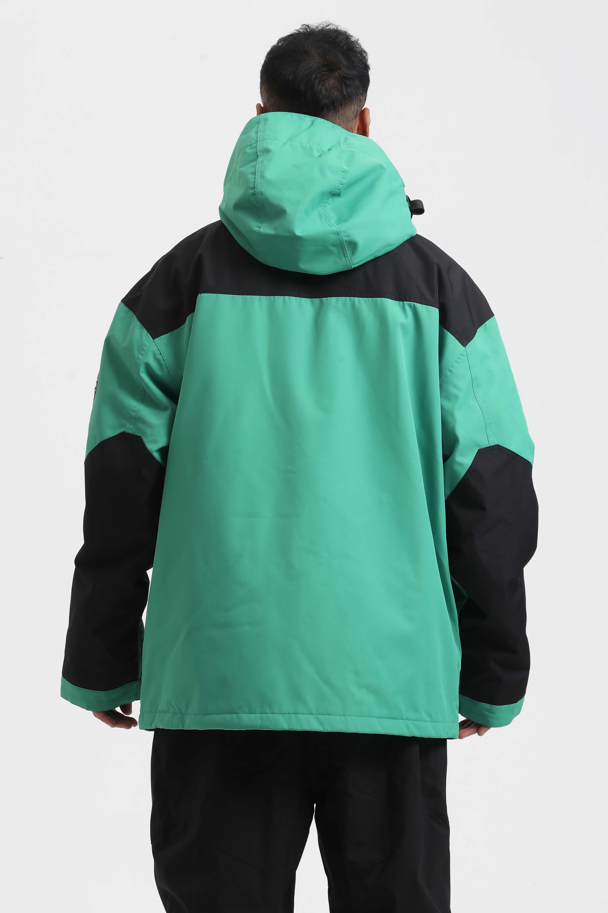 Men's Mint & Black Abrasion-Resistant Waterproof Ski Jacket Insulated Softshell Snow Jacket