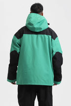 Men's Black Abrasion-Resistant Waterproof Ski Jacket Insulated Softshell Snow Jacket
