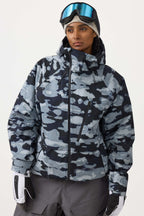 Women's Black Multi-Pocket Face-Vented Ski Jacket Fully Waterproof Snow Jacket