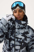 Women's Army Green Multi-Pocket Face-Vented Ski Jacket Fully Waterproof Snow Jacket