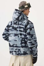Men's Army Green Multi-Pocket Face-Vented Ski Jacket Fully Waterproof Snow Jacket
