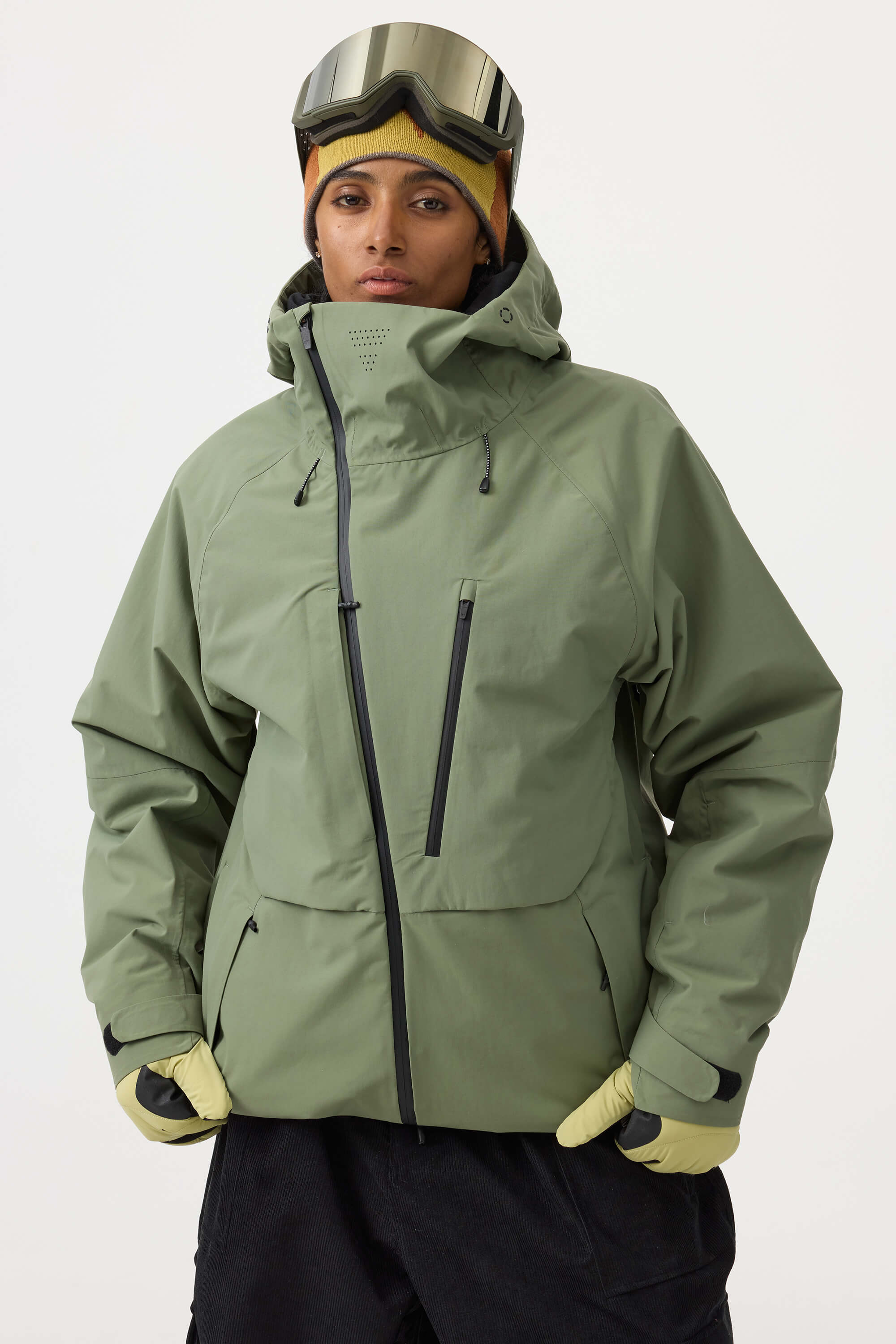 Women's Lavender Multi-Pocket Face-Vented Ski Jacket Fully Waterproof Snow Jacket