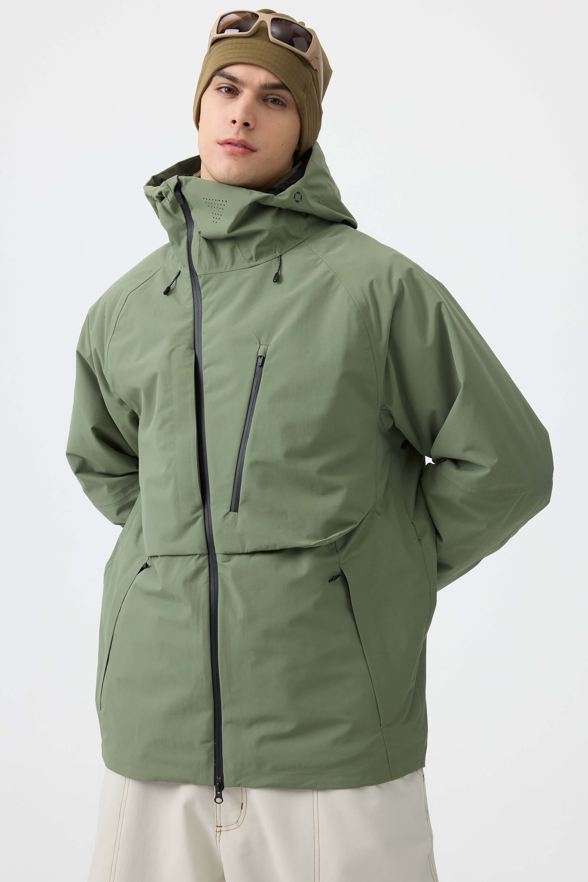 Men's Camouflage Multi-Pocket Face-Vented Ski Jacket Fully Waterproof Snow Jacket
