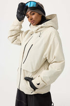 Women's Camouflage Multi-Pocket Face-Vented Ski Jacket Fully Waterproof Snow Jacket