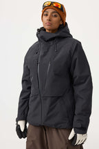 Women's Off White Multi-Pocket Face-Vented Ski Jacket Fully Waterproof Snow Jacket