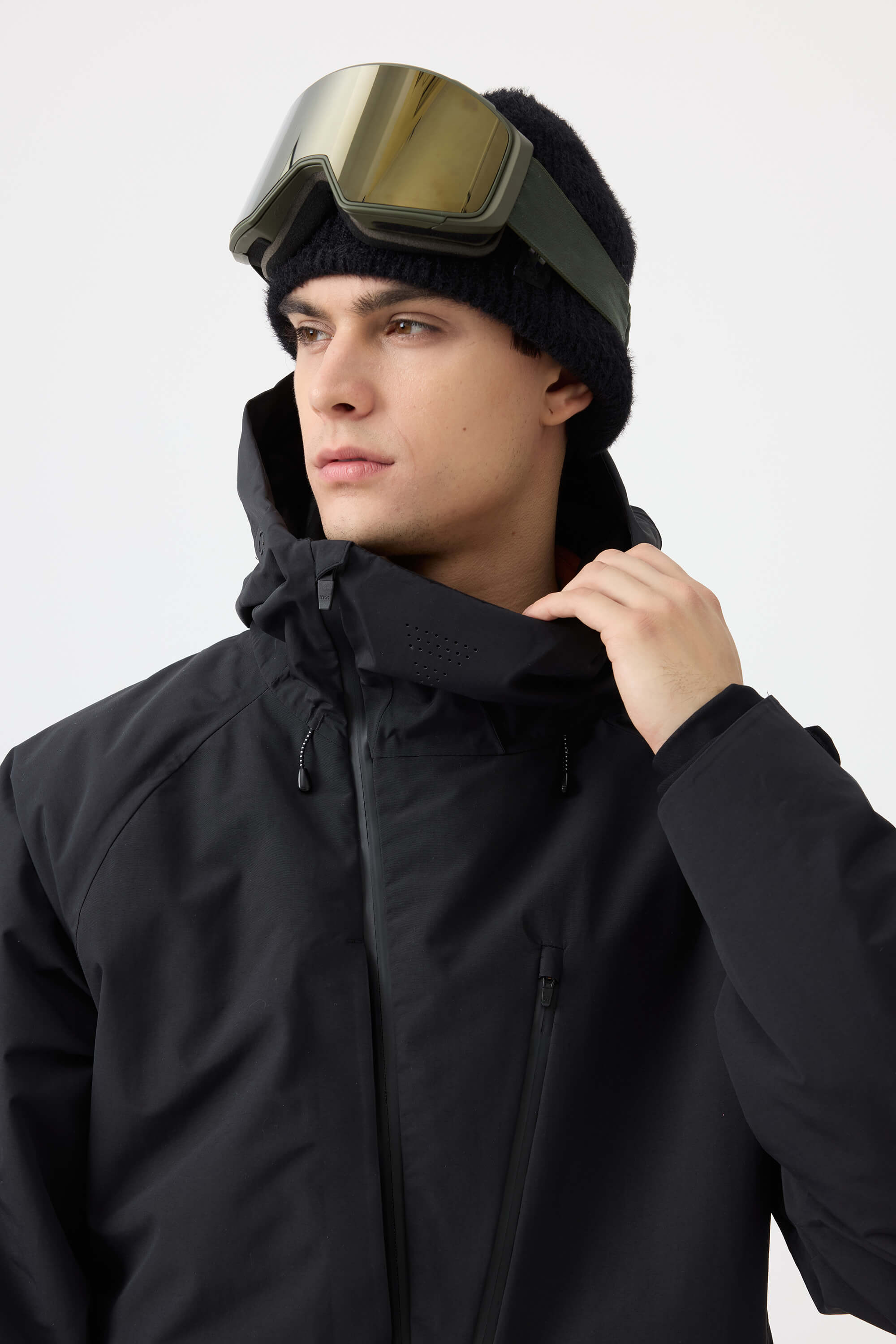 Men's Black Multi-Pocket Face-Vented Ski Jacket Fully Waterproof Snow Jacket Secondary image