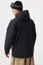 Men's Black Multi-Pocket Face-Vented Ski Jacket Fully Waterproof Snow Jacket