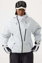 Women's Army Green Multi-Pocket Face-Vented Ski Jacket Fully Waterproof Snow Jacket