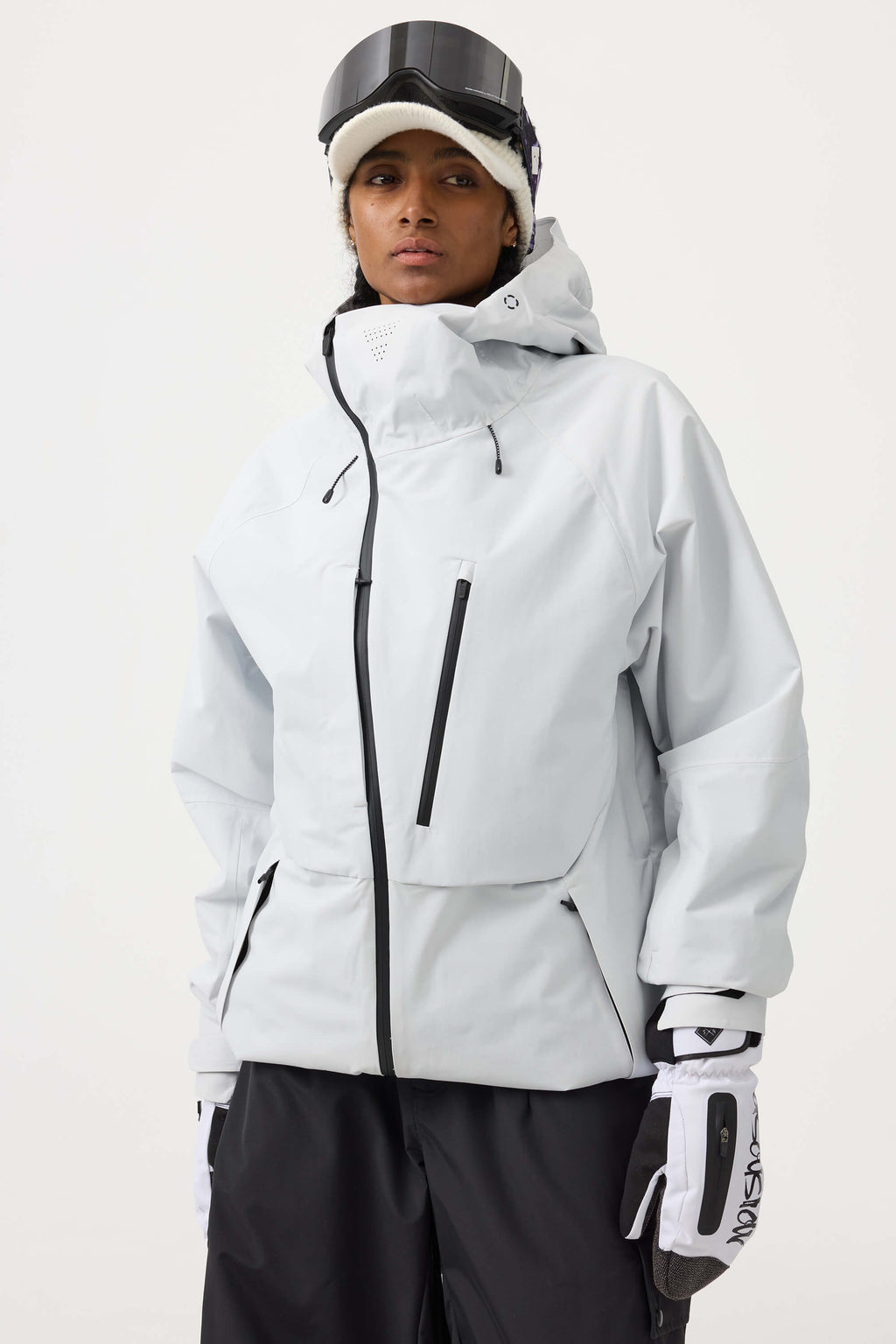 Women's Lavender Multi-Pocket Face-Vented Ski Jacket Fully Waterproof Snow Jacket