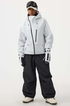 Women's Army Green Multi-Pocket Face-Vented Ski Jacket Fully Waterproof Snow Jacket
