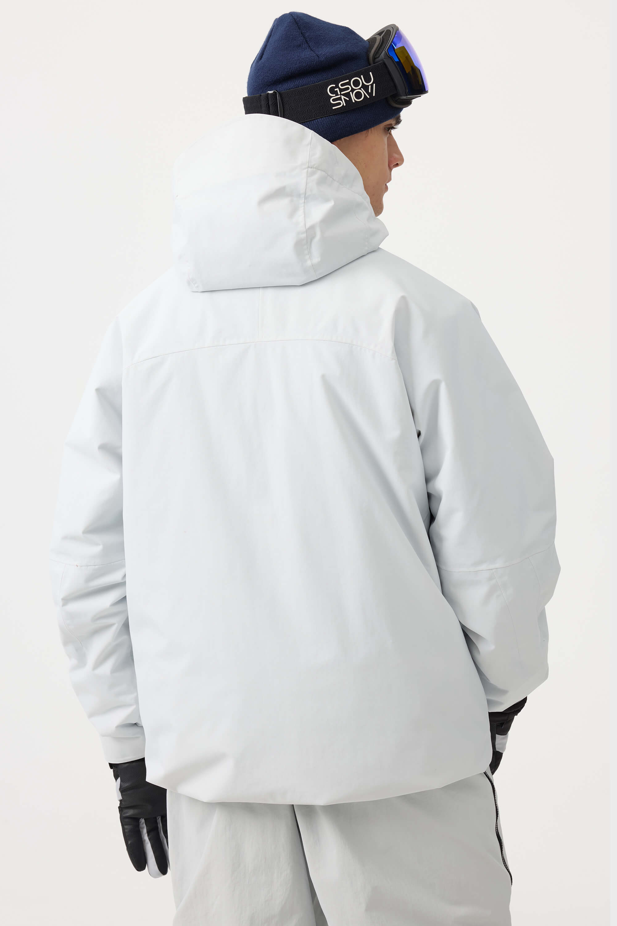 Men's Black Multi-Pocket Face-Vented Ski Jacket Fully Waterproof Snow Jacket