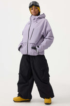 Women's Off White Multi-Pocket Face-Vented Ski Jacket Fully Waterproof Snow Jacket