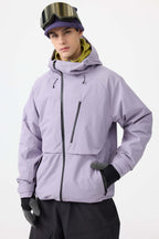 Men's Black Multi-Pocket Face-Vented Ski Jacket Fully Waterproof Snow Jacket