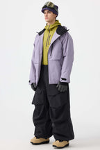 Men's Camouflage Multi-Pocket Face-Vented Ski Jacket Fully Waterproof Snow Jacket