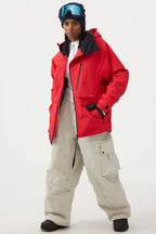 Women's Black Multi-Pocket Face-Vented Ski Jacket Fully Waterproof Snow Jacket