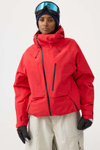 Women's Lavender Multi-Pocket Face-Vented Ski Jacket Fully Waterproof Snow Jacket