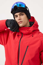 Men's Off White Multi-Pocket Face-Vented Ski Jacket Fully Waterproof Snow Jacket