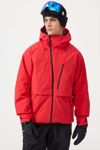 Men's Black Multi-Pocket Face-Vented Ski Jacket Fully Waterproof Snow Jacket