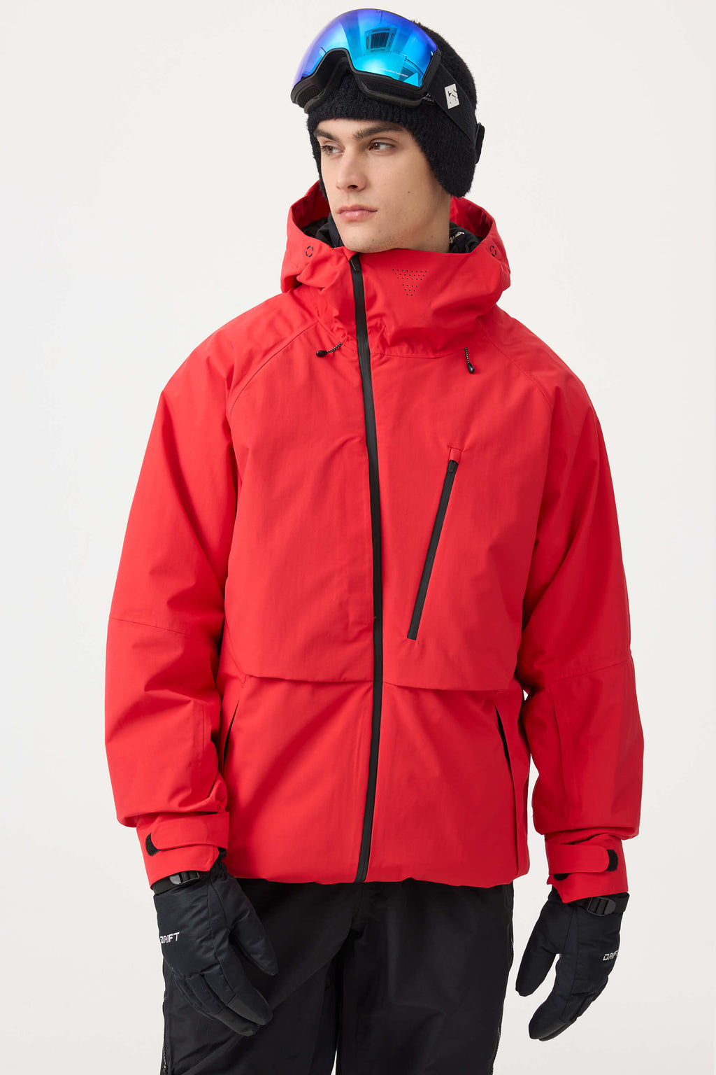 Men's Off White Multi-Pocket Face-Vented Ski Jacket Fully Waterproof Snow Jacket